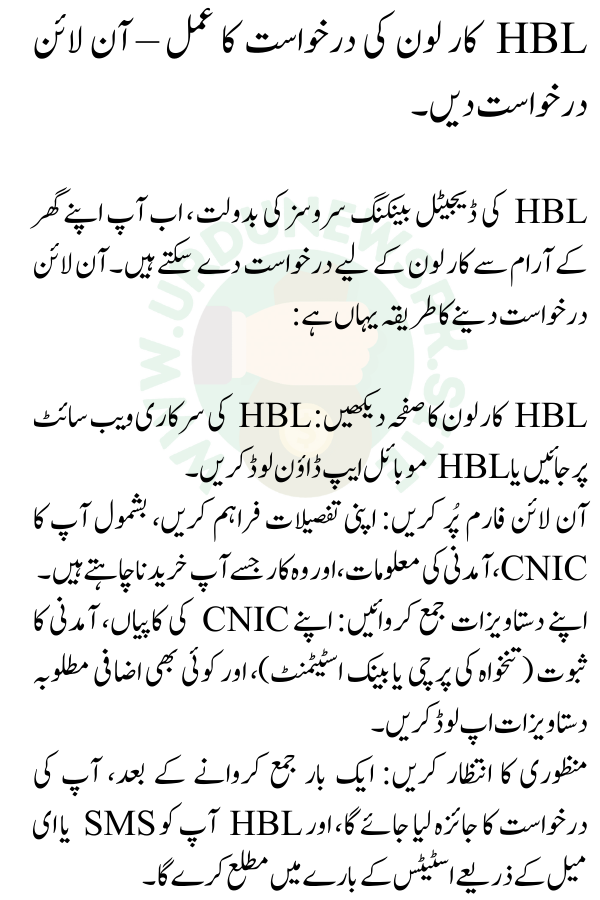 HBL Car Loan Interest Rates